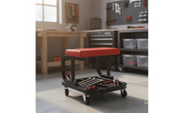 Automotive Stool with Tool Tray Padded Rolling Stool with Tool Tray Low-Profile Creeper Seat Car Vehicle Maintenance Professionals