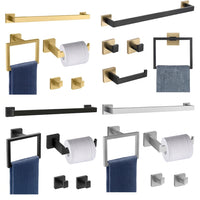 Stainless Rack Set for , Square Tube Towel Bar and Hook Kitchen Homeowners Wall Mount Hardware Accessories