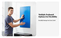 Square Hole Pegboard Heavy Duty Metal Tool Panel Space Saving Wall Mounted Tool Panel for Repair Specialist S, Craftsmen, Workshop, Basement