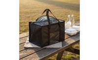 Aluminum Foil Lined Picnic Bag Reusable Insulated Thermal Tote Bag Clear Front Pocket Large Zippered Food Carrier for Beach