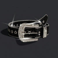 Glittering Rhinestone Belt Sparkling Glittering Belt Decorative Glamorous for Women, Teens
