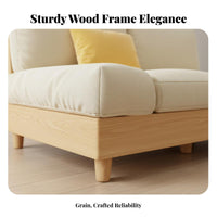 Light Wood Frame Sofa space-saving Design Upholstered Sofa Set Modern aesthetic Living Room Seating for Homeowners, Families, Lounge Area, Home, Bedroom