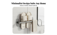 Drill-No-Drill Wall Mounted Slipper Rack Easy Installation Space Saving Slipper Rack Quick Drain for Renters, Kids, Behind Door, Bedroom