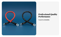 Tin-Plated Terminals Silicone Battery Cable Heavy Duty Tinned Copper Loop Terminal Cable Retardant High Current Connection Wire for Automotive Mechanics, Electricians, DIY Enthusiasts, Golf Cart, Truck, Marine