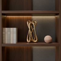 Abstract Sculpture with Curved Loop Modern Tabletop Sculpture with Curved Loop Textured Tabletop Ornament for Bookshelf