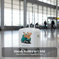 Built-in Combination Lock Cartoon Print Trolley Case Character Themed children's Suitcase Extendable Handle Rolling Bag Hard-Shell Exterior for Students, Young Travelers, School Trips, Vacation, Vacations, Sleepovers