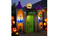 Outdoor Inflatable Archway with Curtain Lighted Inflatable Castle Archway Spooky Arch Giant for Yard, Garden, Party