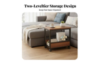 Movable Design Mobile Side Table with Wheels Multi-Tier Storage Stand Versatile Household Furniture Sturdy Construction for Apartment Dwellers, Office Workers, Living Room, Bedroom, Balcony, Small Areas