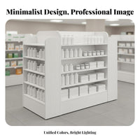 Pharmacy Display Cabinet Stable Structure Glass Medicine Shelf Large Capacity Medical Facility Storage Cabinet for Pharmacists, Shopkeepers