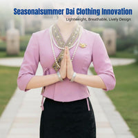 Dai Ethnic Dress for Women, Lightweight Breathable Summer Outfit, Water Splashing Costume, Black Skirt, Embroidered Workwear