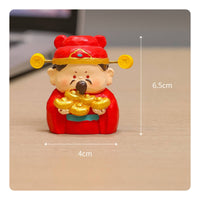 Painted Resin Figurine Spiritual Deity Figurine with Accessories Miniature Deity Statue Colorful Compact for Collectors, Desk
