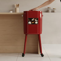 No-Bend Design Elevated Push-Button Trash Can Easy to Clean Tall Trash Can with Legs Removable Inner Container for Elderly, Living Room