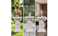 Roman Column Pedestal Ornate Column Display Stand Decorative Pedestal with Raised Carvings for Photographers