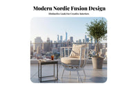utilitarian design Upholstered Metal Frame Armchair Modern Aesthetic paded Suspension Armchair Thick Soft pad Lounge Chair space-saving Design for Cafe Owners, Homeowners, Balcony, Living Room, book reading alcove, Home Office