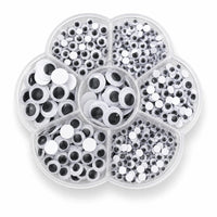 700 Pieces Round Craft Eyes with Storage Box Easy to Use Plastic Safety Eyes BPAsafe for Hobbyists, Crochet Projects