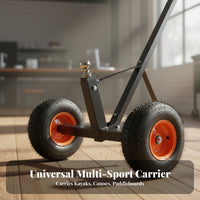 Kayak Transport Cart Multi-Terrain Kayak Trolley Cart Heavy-Duty Construction Canoe Trolley for Kayakers, Outdoor Enthusiasts, Beach, Riverside