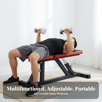 Space-Saving Foldable Utility Bench Multi-Position Dumbbell Press Bench Full Body Workout Thick Padded Cushion for Fitness Enthusiasts