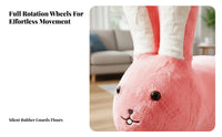 Multipurpose Bunny Shaped Ottoman Comfortable Seating Cartoon Rabbit Chair Soft Textile Soft Rabbit Stool Rounded Corners Design for Toddlers, Families, Family, Living Room, Entryway, Bedroom, Playroom