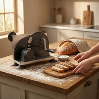 Hand Crank Bread Slicer Stainless Steel Manual Bread Slicer Suction Cup Feet Kitchen Tool