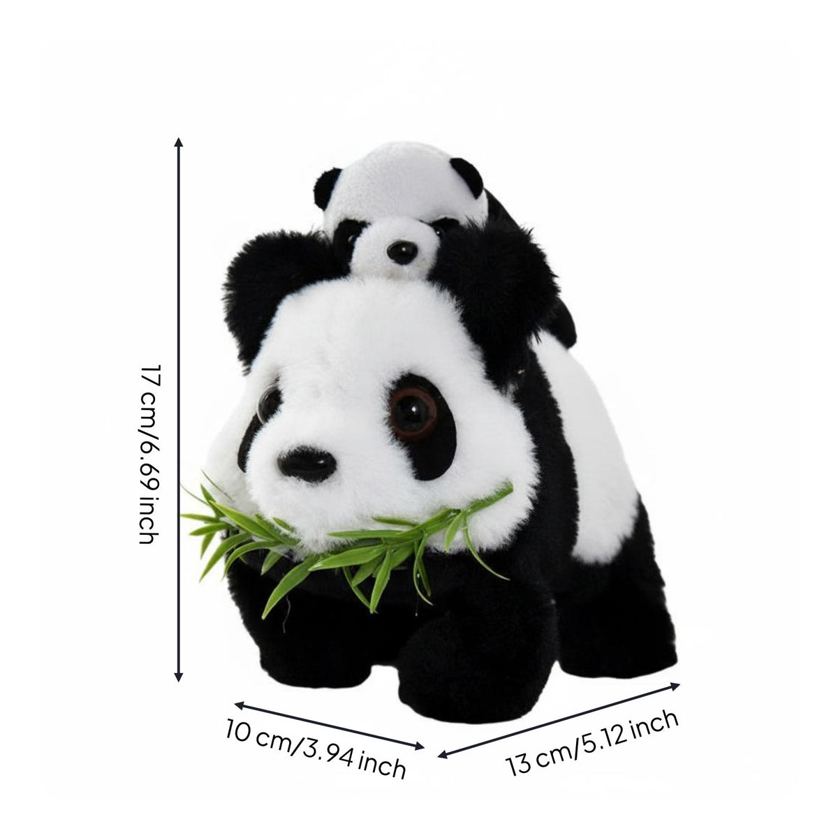 Wags Tail Soft Mother and Baby Panda Animated Movements Electric Walking Panda Toy Battery Operated for Children, Toddlers