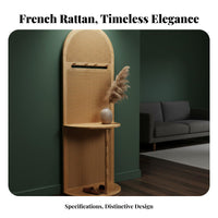 French Design Unrestricted Standing Divider with Shelves Vintage Aesthetic Arched Panel with Shelf Multi-Functional Partition Screen Easy Assembly for Interior Design Enthusiasts, Small Apartment Dwellers, Closed Ice Workers, Entryway, Bedroom