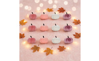 12 Pieces Decorative Velvet Pumpkin Velvet Pumpkins Resistant Soft-Textured Pumpkins for Tabletop