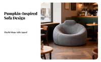 Nordic aesthetic Pumpkin-Shaped Sofa Statement Piece Upholstered Armchair Creative Design Accent Chair Small Space Solution for Apartment Dwellers, Business Owners, Reception Area, Hotel Lobby, perusing alcove, Bedroom