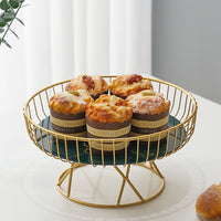European Luxury Fruit Basket, Metal Serving Tray for Snacks and Desserts