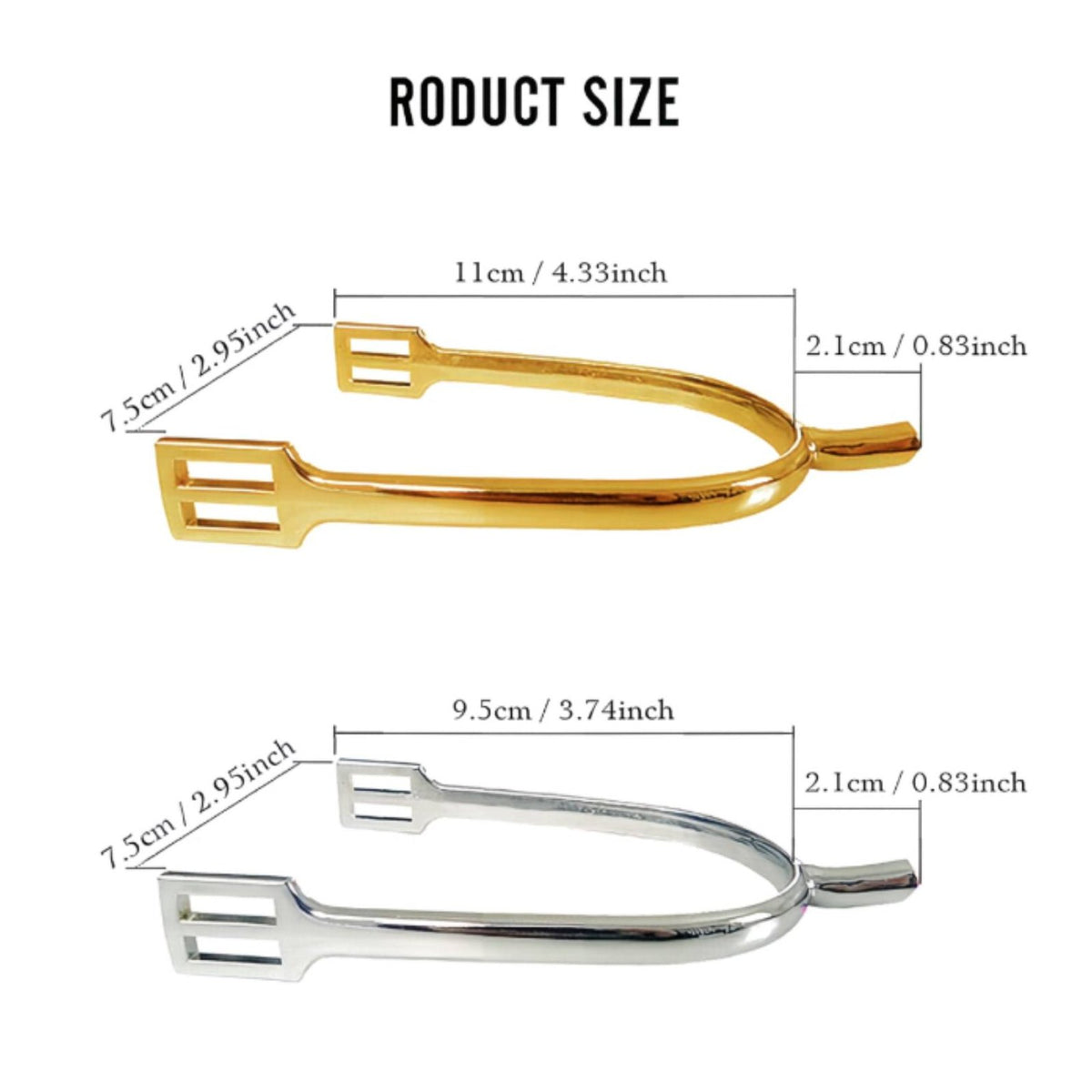 2 Pieces Long-Lasting Alloy Silver Riding Spur Polished Finish Metal Horse Spur Pair of Equestrian Spurs Polished Head for Equestrians, Riders, Training