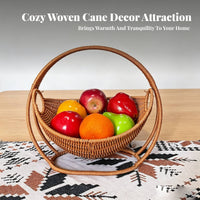 Oval Wicker Basket Breathable Rattan-Look Woven Basket Warm Beige