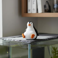 3 Pieces Turtle Duck Penguin Figurines Cute Design Lazy Pose Animal Statues Realistic Shape Mini Resin Animal Decor for Aquarium, Terrarium