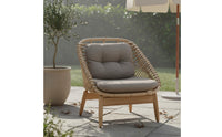Teak Rattan Sofa Waterproof Rattan Coffee Table Set Outdoor Lounge Sofa Sunproof Wicker Patio Set Weather-Resistant for Terrace