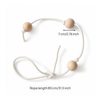Climbing Rope with Wooden Balls Grip Training Rope Indoor for Young Children, Playroom