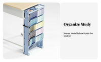 Classroom Desk Side Organizer Large Capacity Mobile Bookshelf Cart for Students