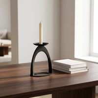 Candle Holder with Arched Frame Tabletop Pillar Candle Holder Modern Decor for Living Room