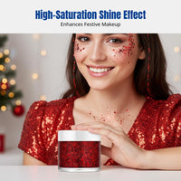 Christmas Luster Gel, Fairy Heart Sequins, Face Skin Hair, Party Stage Nightclub