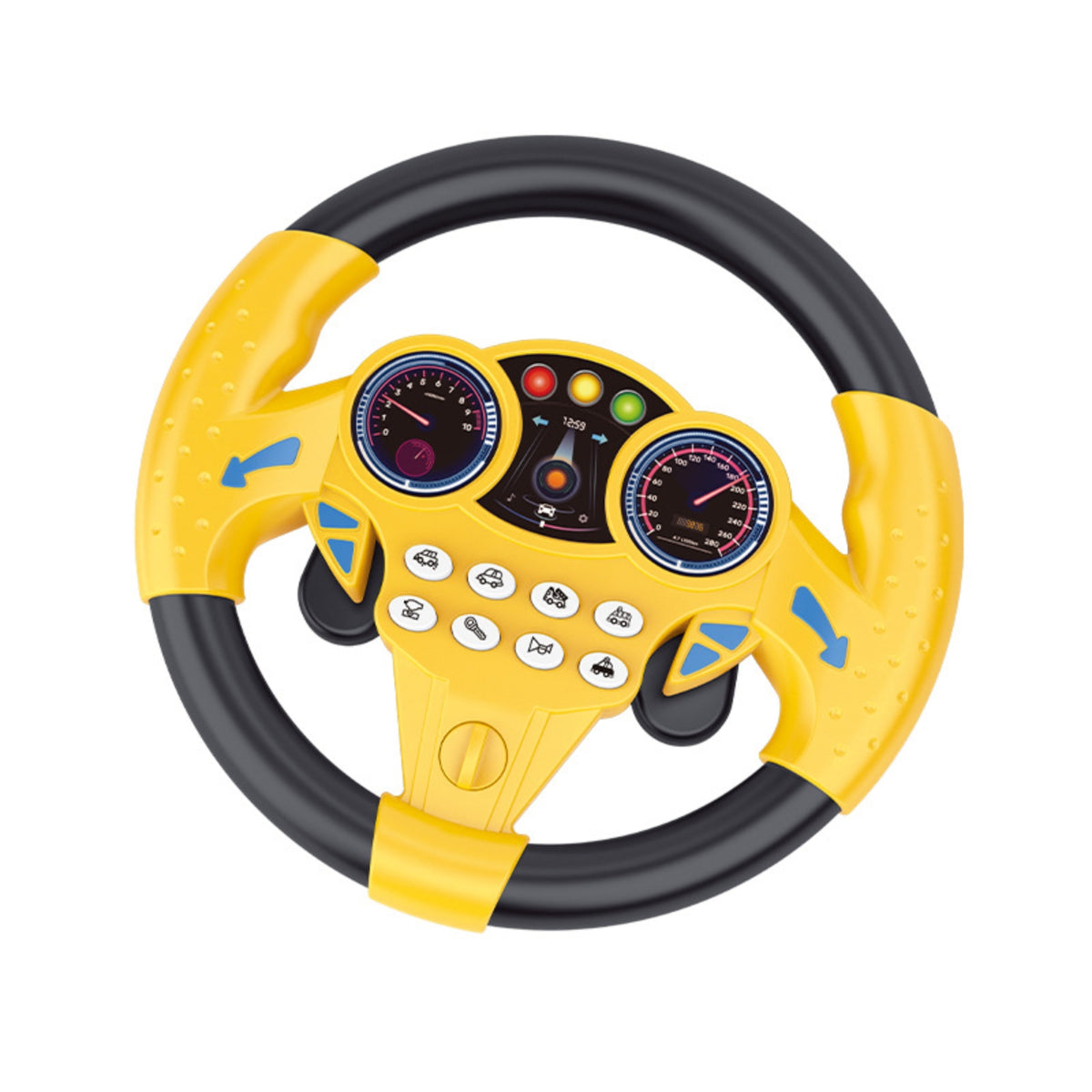 Interactive Toy Steering Wheel with Suction Cup Tactile Pretend Driving Wheel for Toddlers