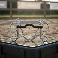 Rubber Wrapped Horse Bit Smooth Surface Rubber Wrapped Stainless Steel Pelham Bit Double Chain Equestrian Gear