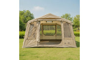 Canvas Tent with Air Pump Cabin-Style Inflatable Tent Large for Luxury Campers, Families, Comfort Camping, Camping, Cold Weather