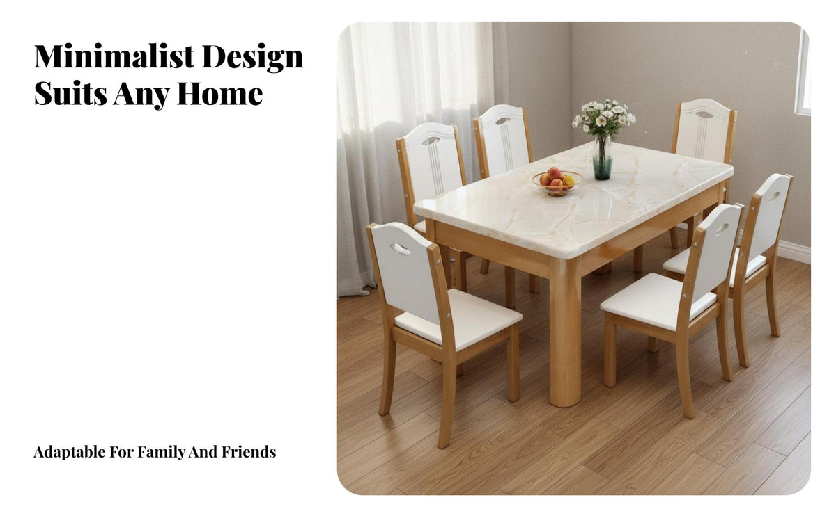 Marble Top Dining Table Set Space-Saving Dining Table and Chairs Set Sturdy Construction for Small Apartment Dwellers, Homeowners, Home