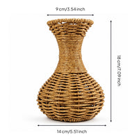 Handwoven Vase Farmhouse Woven Vase Boho Flower Holder for Shelves, Cafe