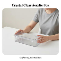 Acrylic Button Pin Holder Dustproof Pin Storage Box No Assembly Required Transparent Pin Collection Holder for Collectors, Drawer Organization