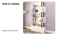 Retail Display Cabinet with Doors Space-Saving Design Freestanding Product Display Unit Sturdy Steel Frame Multi-Tier Storage Shelf for Cosmetic Shop