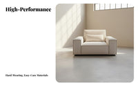Minimalist Modern aesthetic Highsupportive Block Sofa abrasionResistant Fabric Living Room Furniture space-efficient Design Couch Deep Seat Comfort for Small Apartment Dwellers, Cat Owners, Families, Home Lounge
