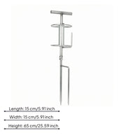 T-Handle Hose Guiding Stake Support Rings Hose Turning Tool Bent Base Silver Finish for Farm Spraying