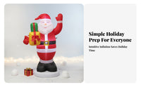 Printed and Sewn Santa with Gift Bag Smooth Inflated Panels Inflatable Santa Father Christmas Raised Arm Holiday Decoration