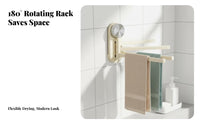 Swivel Arm Suction Rack Drill Towel Holder Multi-Bar Wall-Mounted Organizer Hanger for Homeowners, Families, Washroom, Kitchen, Laundry Room