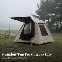 Waterproof Automatic Tent with Canopy Rainproof 2-in-1 Tent and Sun Shelter Thickened Material Portable for Families, Beginners, Travel, Hiking, Picnics, Parks