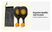 Pickleball Paddle Set Portable Pickleball Set with Bag Sports Equipment Sturdy Comfortable Grip for Students, Gym