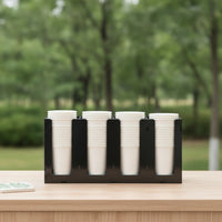 Acrylic Cup and Lid Organizer Multi-Compartment Paper Cup Rack Easy Access Space-Saving for Breakrooms
